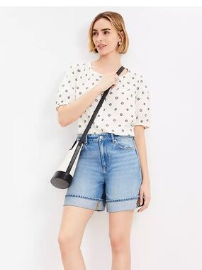 LOFT Light Blue Denim Jean Shorts ( wide leg)